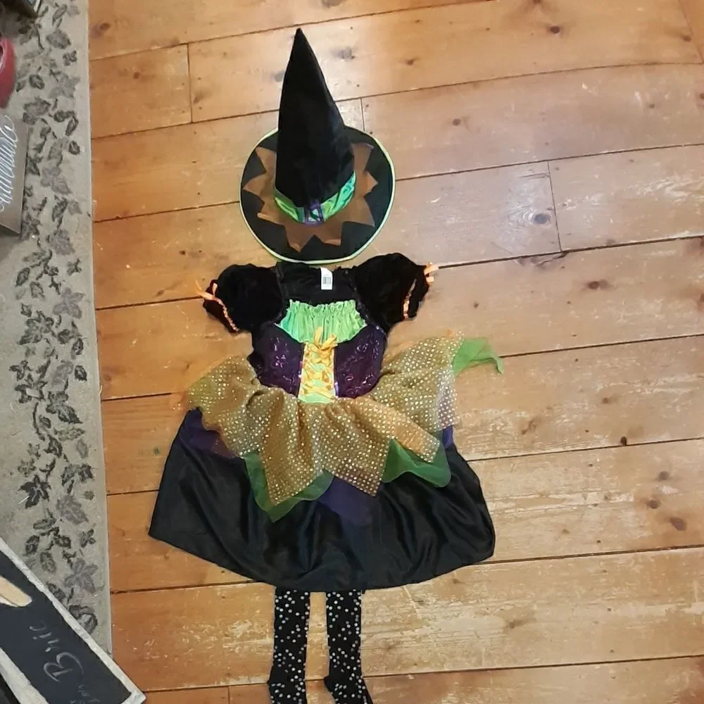 Candy Corn halloween witch/ fairy costume for size 10-12‎